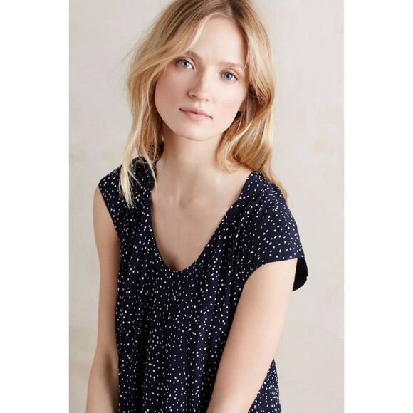 Maeve Anthropologie Au Revoir Dress in Speckled Navy Size 6 PETITE - Picture 7 of 7